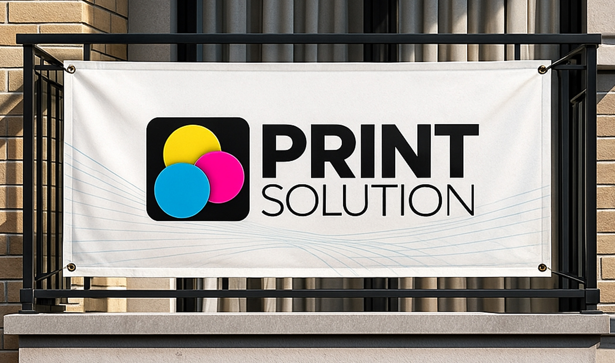 Lonas balconeras personalizadas con refuerzo y ojales listas para colgar